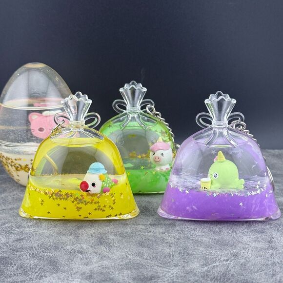 Lot of 4 Tsunameez Prize Baggies Egg Series 1 Keychains Cat Unicorn Fish Narwhal - Picture 1 of 9